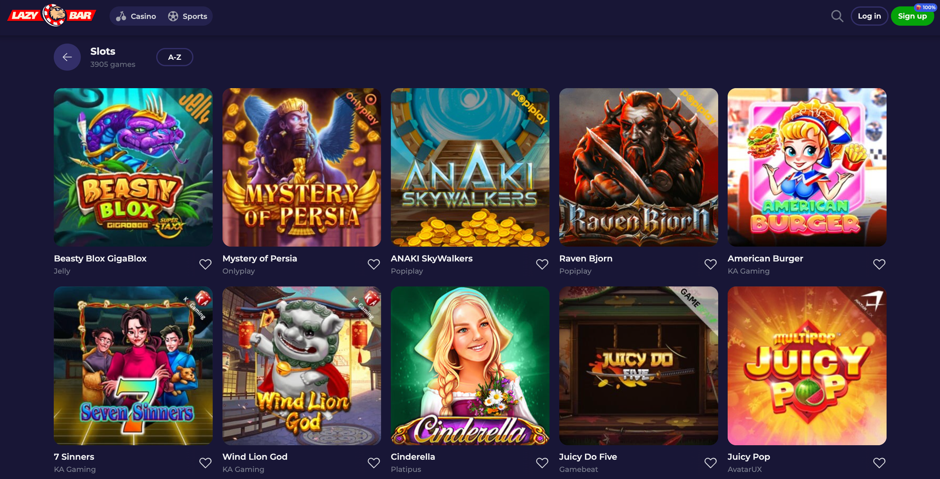 Qualität der LazyBar Casino Spiele 